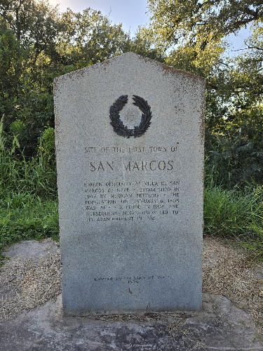 Site of the First Town of San Marcos Historical Marker